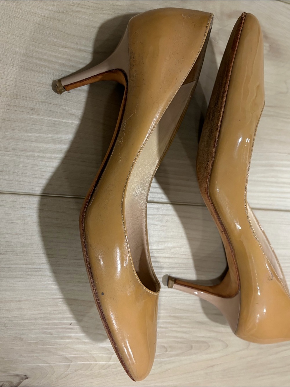 Jimmy Choo Patent Leather Nude Pumps